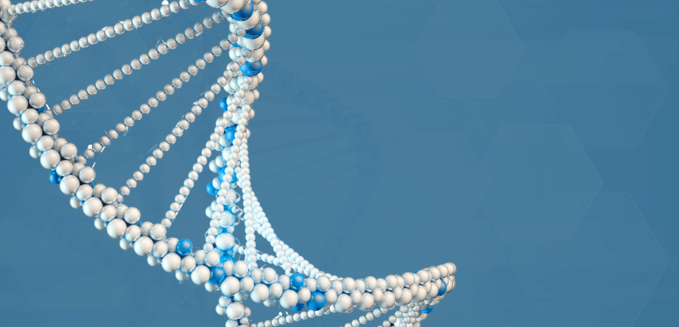 DNA auf Blau